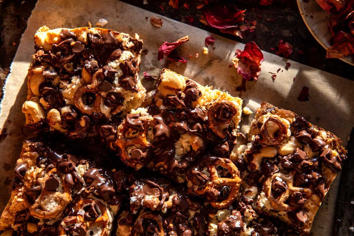 Devine 6 Ingredient Magic Cookie Bars | halfbakedharvest.com