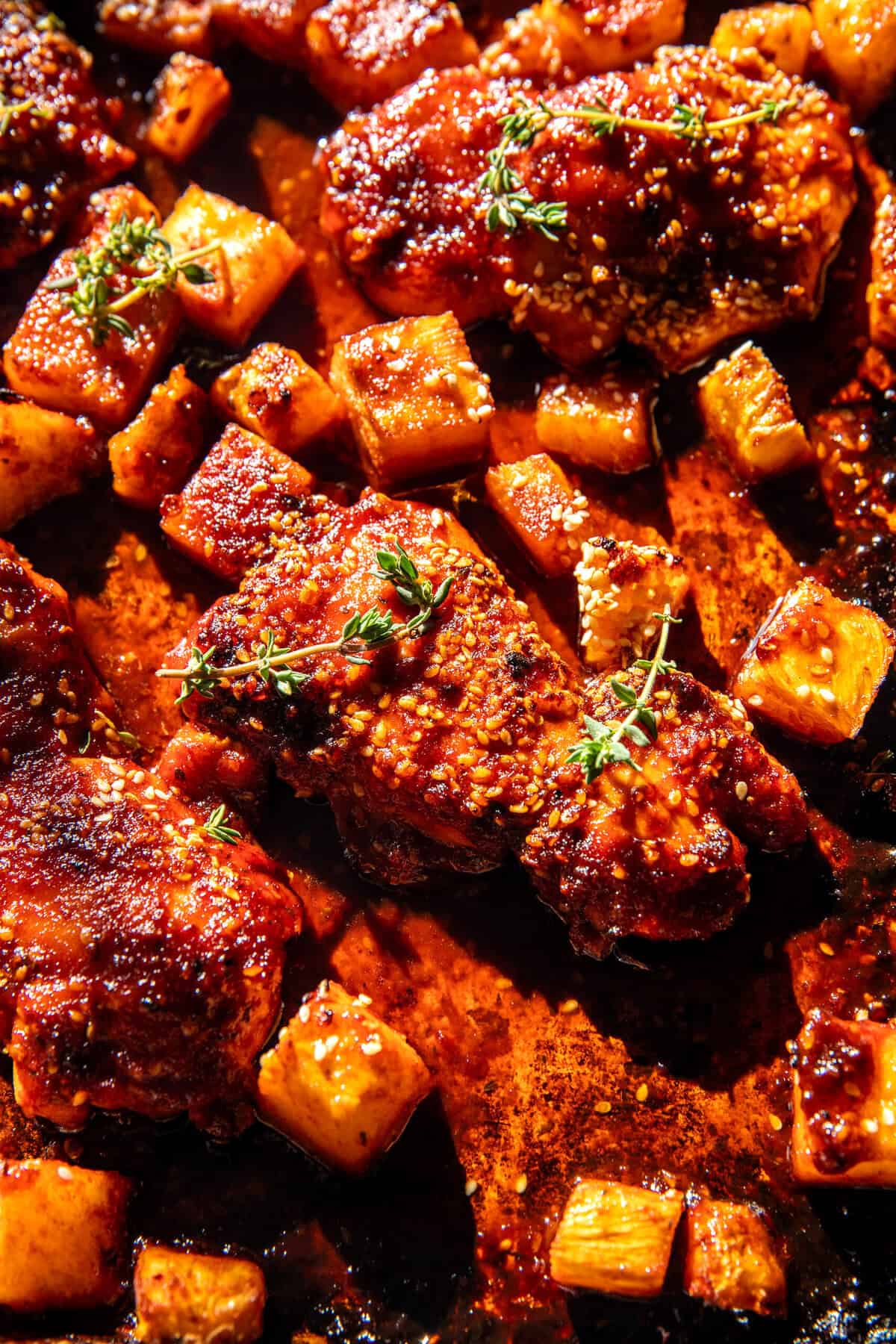 Chipotle Pineapple Chicken with Bang Bang Sauce | halfbakedharvest.com