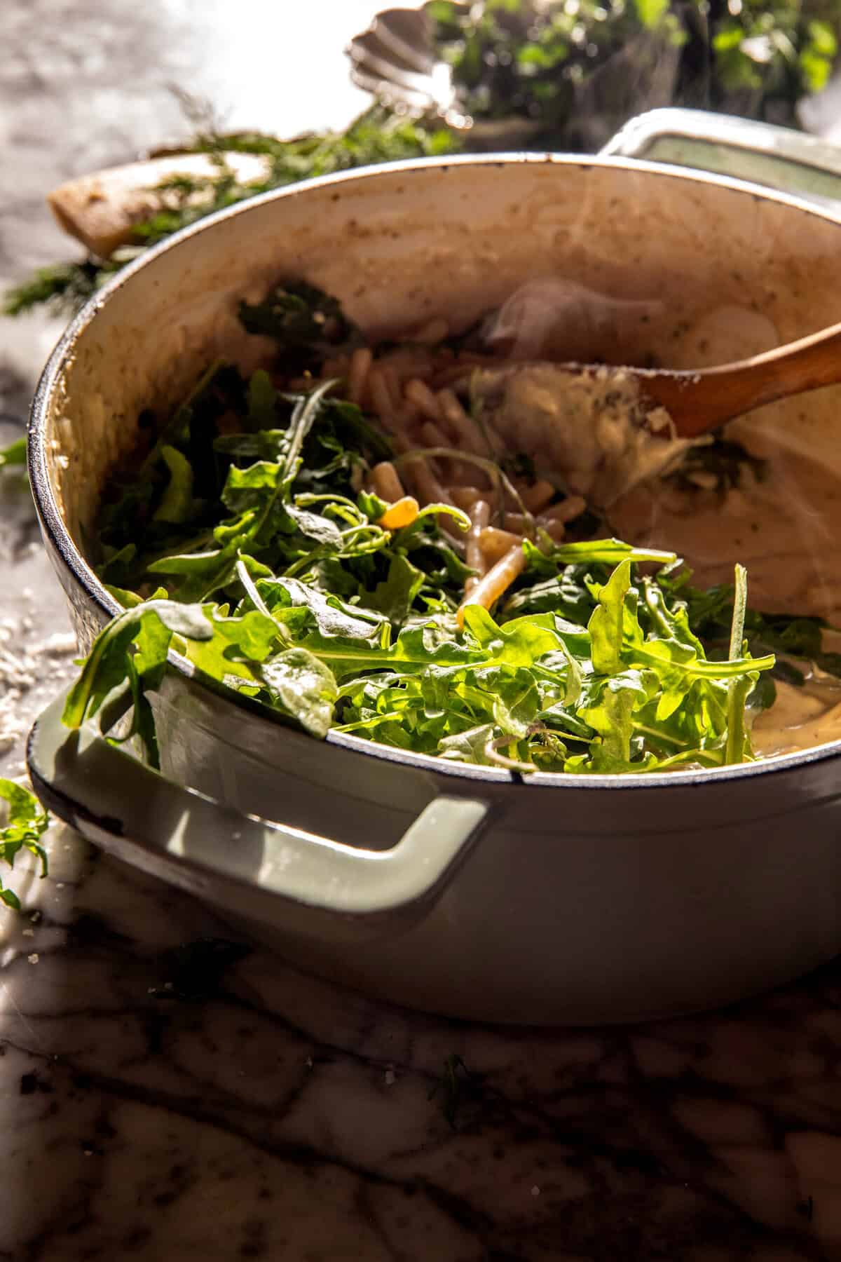 One Pot Chicken Caesar Pesto Pasta | halfbakedharvest.com