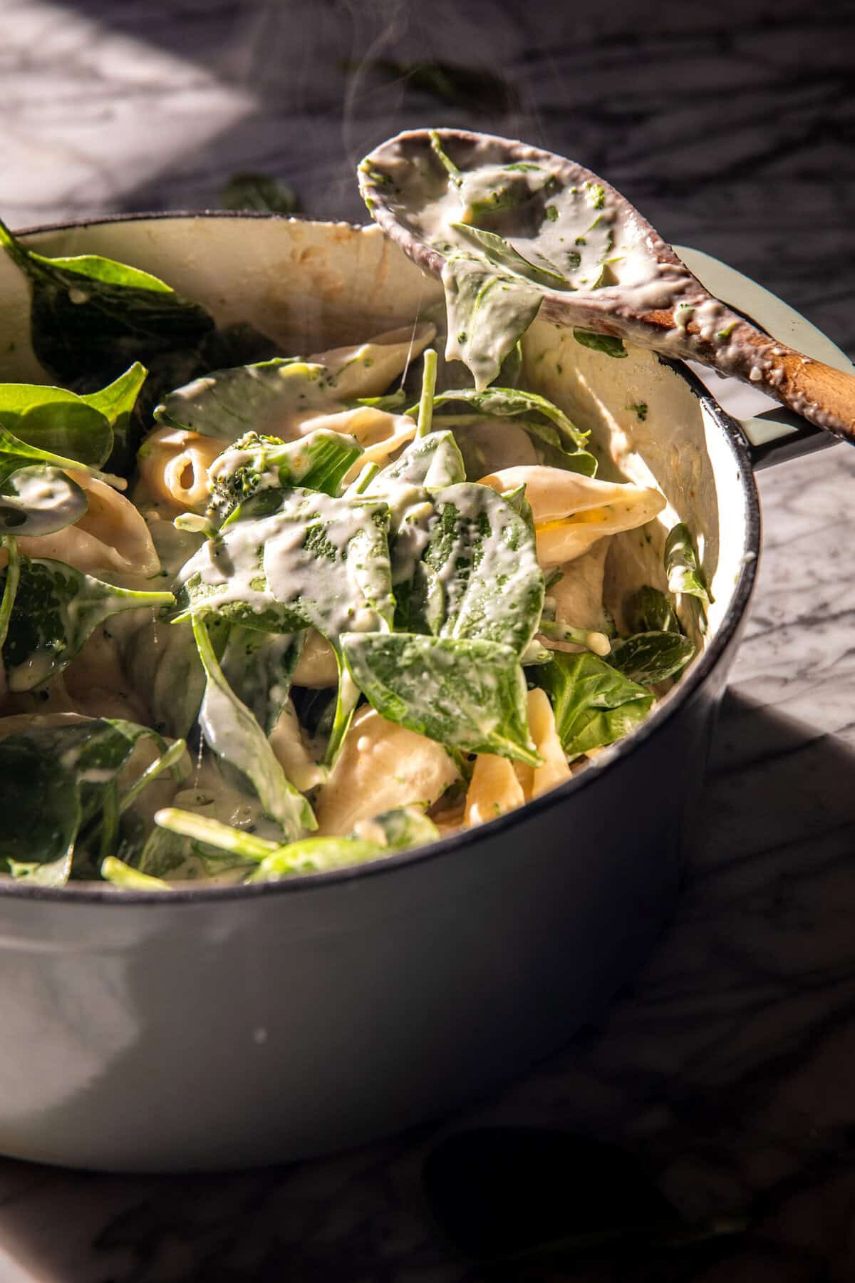 One Pot Spinach Broccoli Ricotta Stuffed Shells | halfbakedharvest.com
