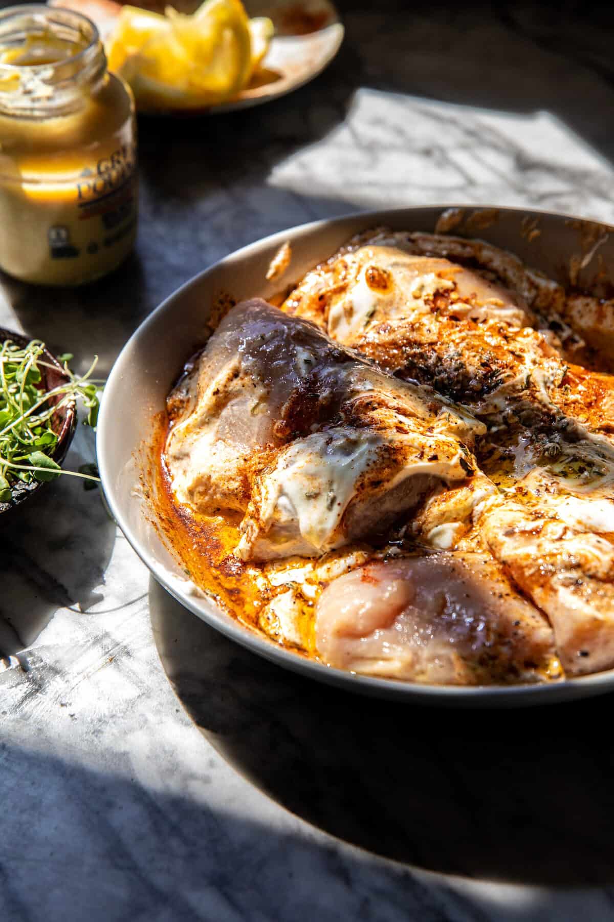 One Skillet Lemon Pepper Chicken and Orzo with Feta Sauce | halfbakedharvest.com