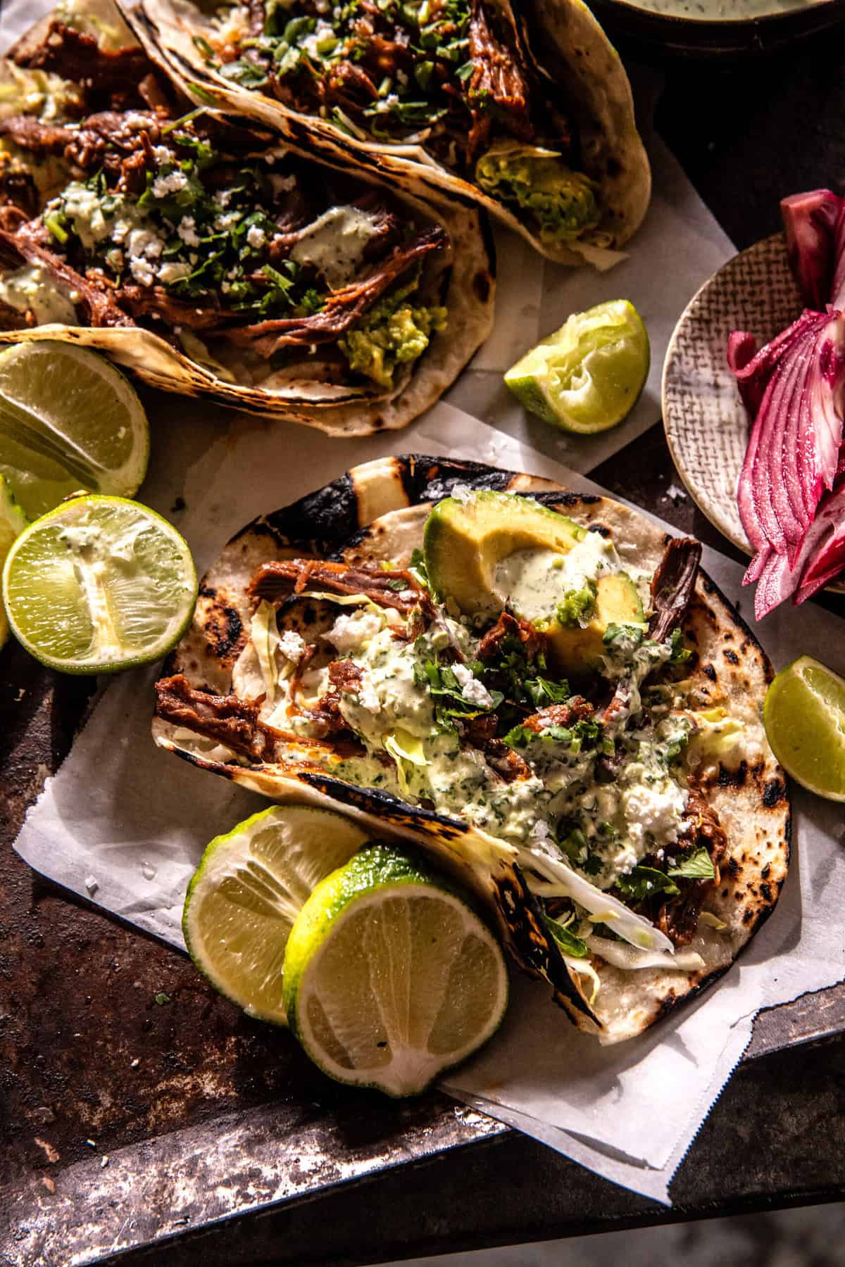 Crockpot Chuck Roast Tinga Tacos | halfbakedharvest.com