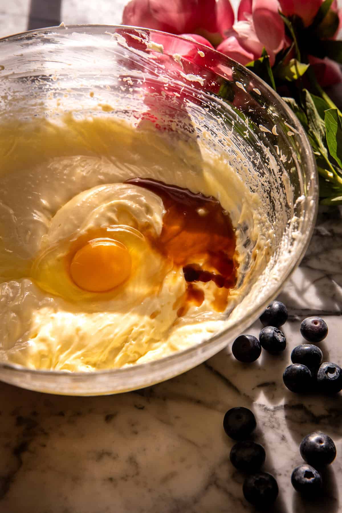 Custardy Burnt Basque Blueberry Cheesecake | halfbakedharvest.com