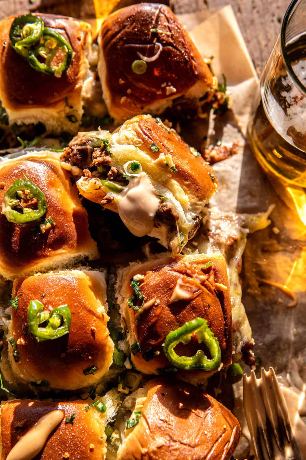 Jalapeno Pepper Jack Cheeseburger Sliders | halfbakedharvest.com