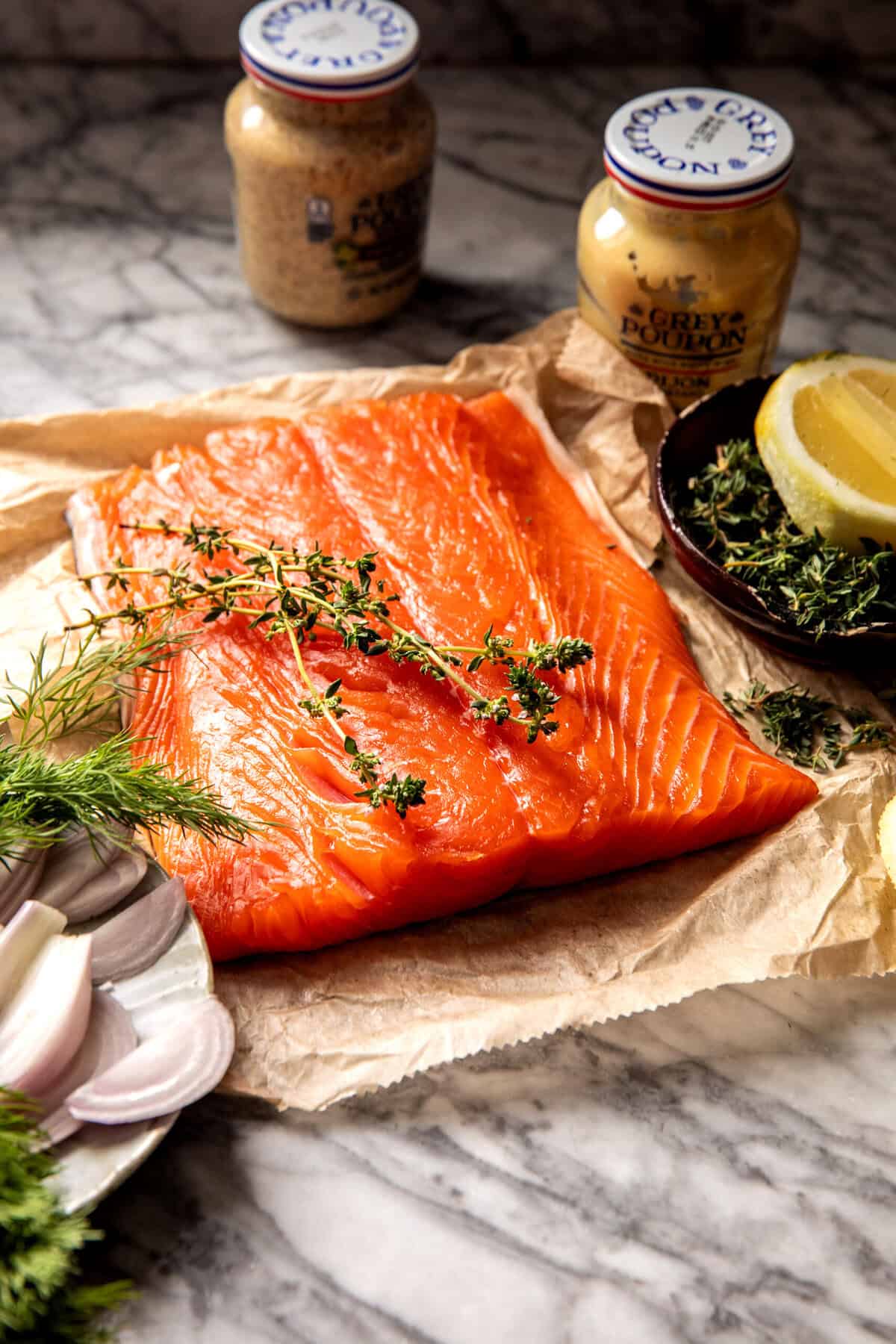 Sheet Pan Dijon Salmon and Panko Potatoes | halfbakedharvest.com