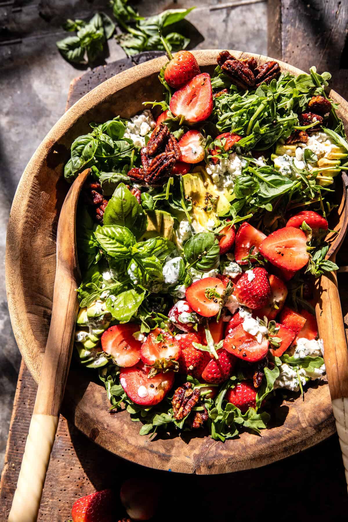 Strawberry Feta Salad with Candied Pecans | halfbakedharvest.com