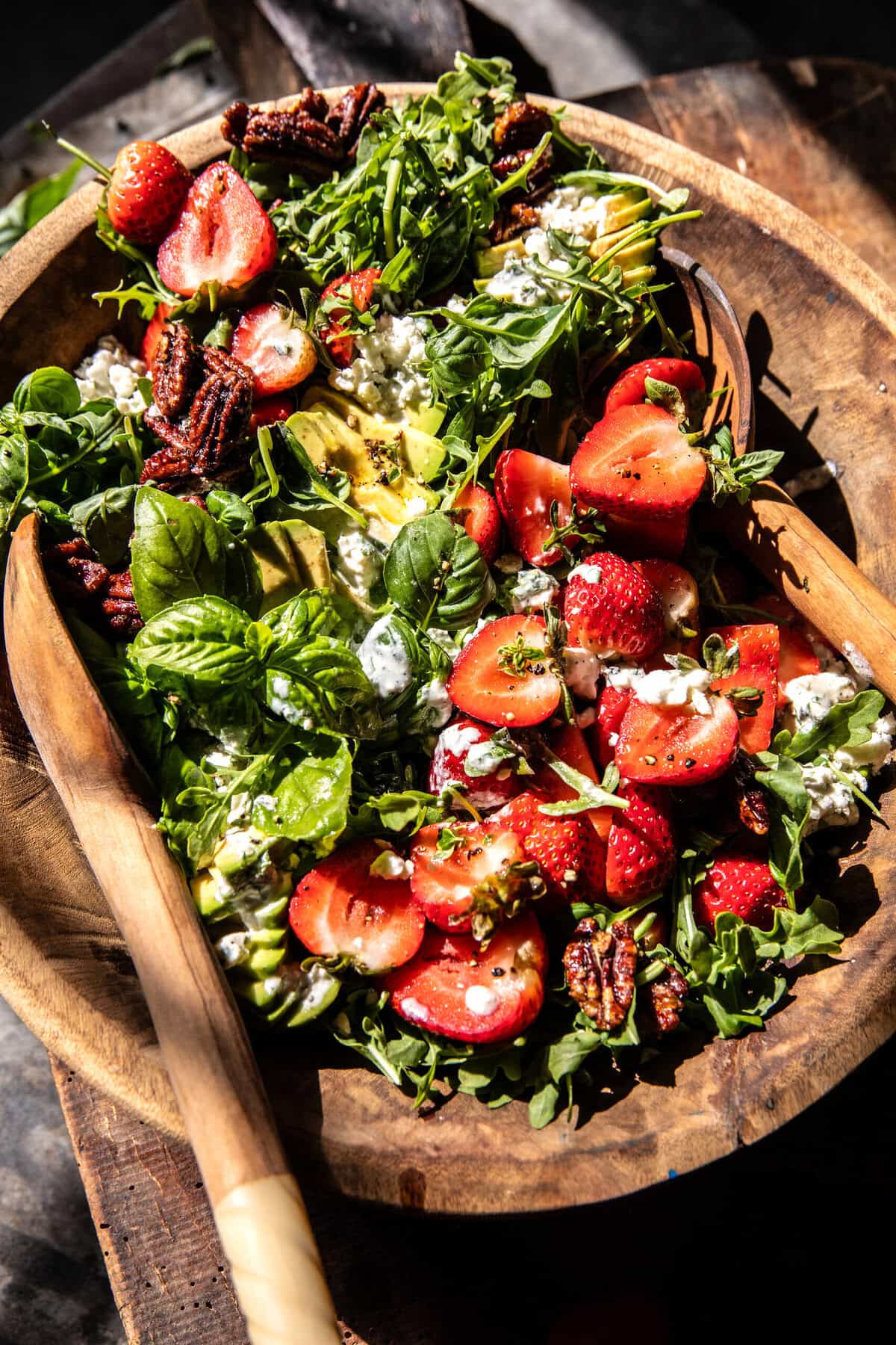 Strawberry Feta Salad with Candied Pecans | halfbakedharvest.com