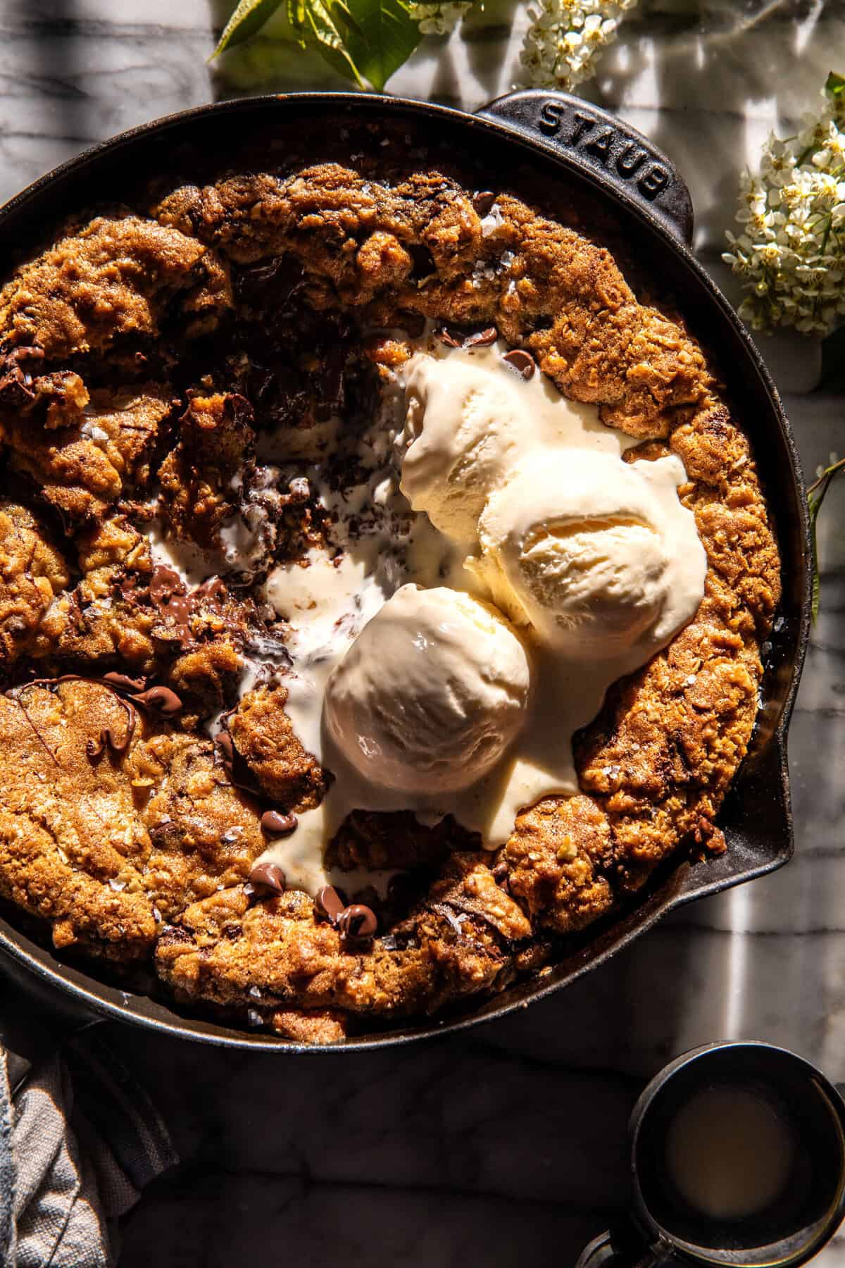 Chocolate Chunk Coconut Pecan Skillet Cookie | halfbakedharvest.com