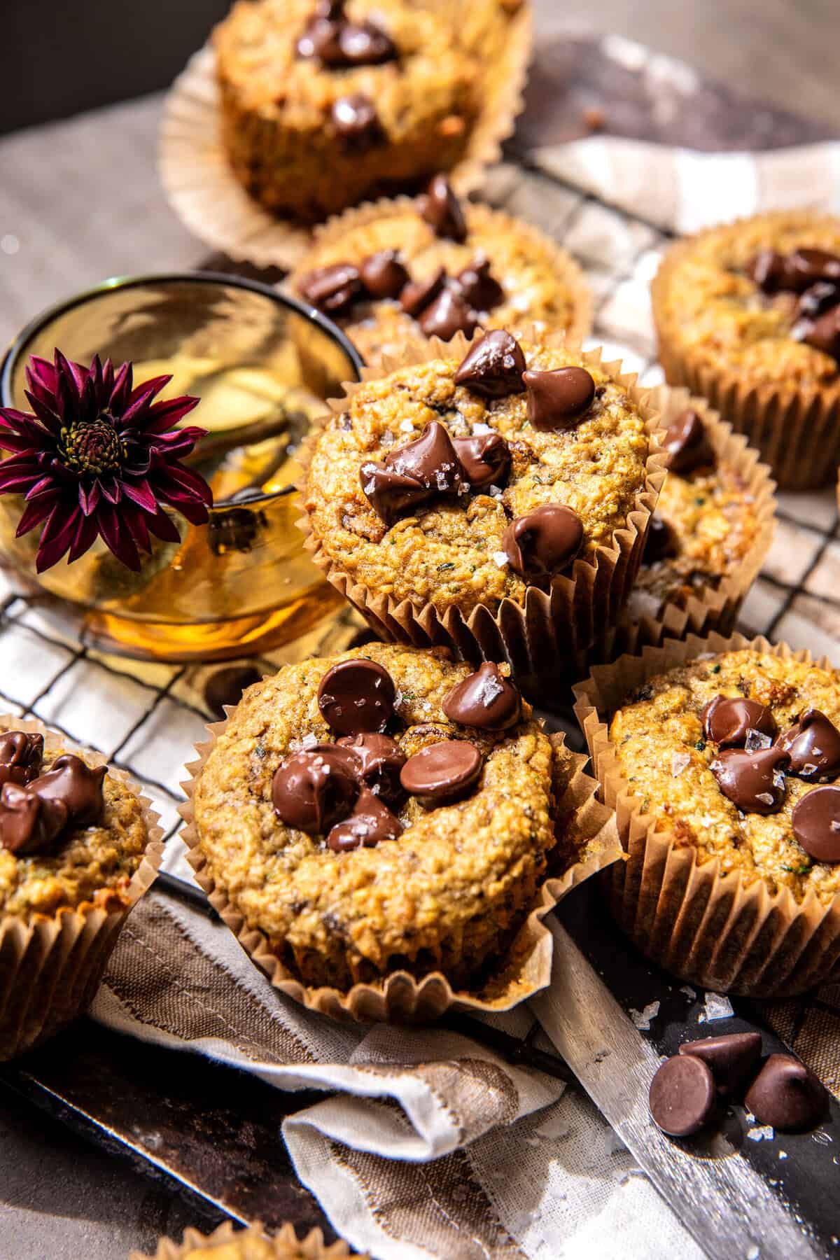 Blender Zucchini Chocolate Chip Oatmeal Muffins | halfbakedharvest.com