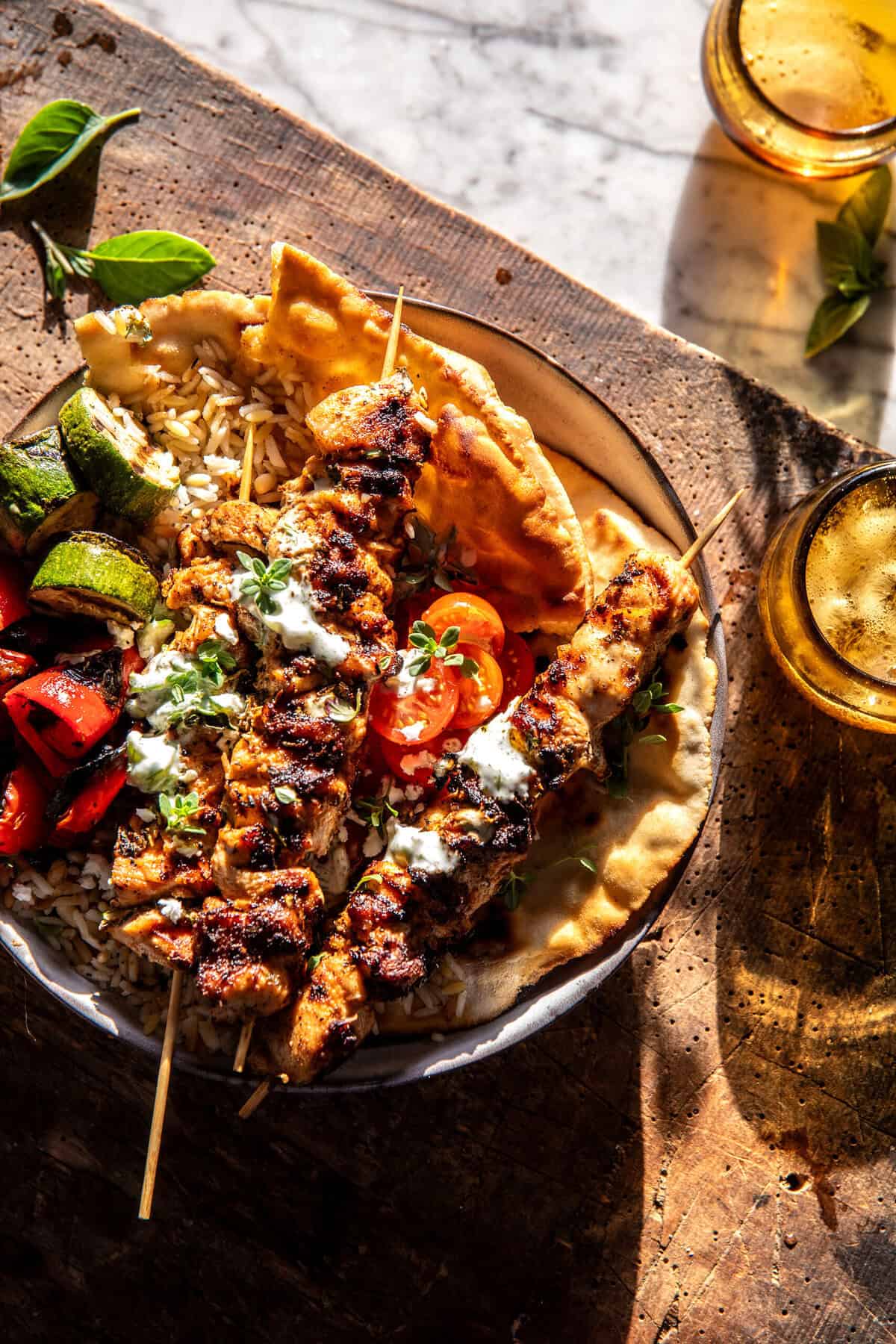 Chicken Souvlaki Rice Pilaf | halfbakedharvest.com