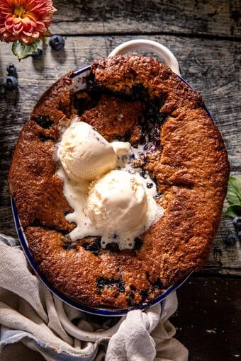 Easy Blueberry Ginger Cookie Cobbler | halfbakedharvest.com