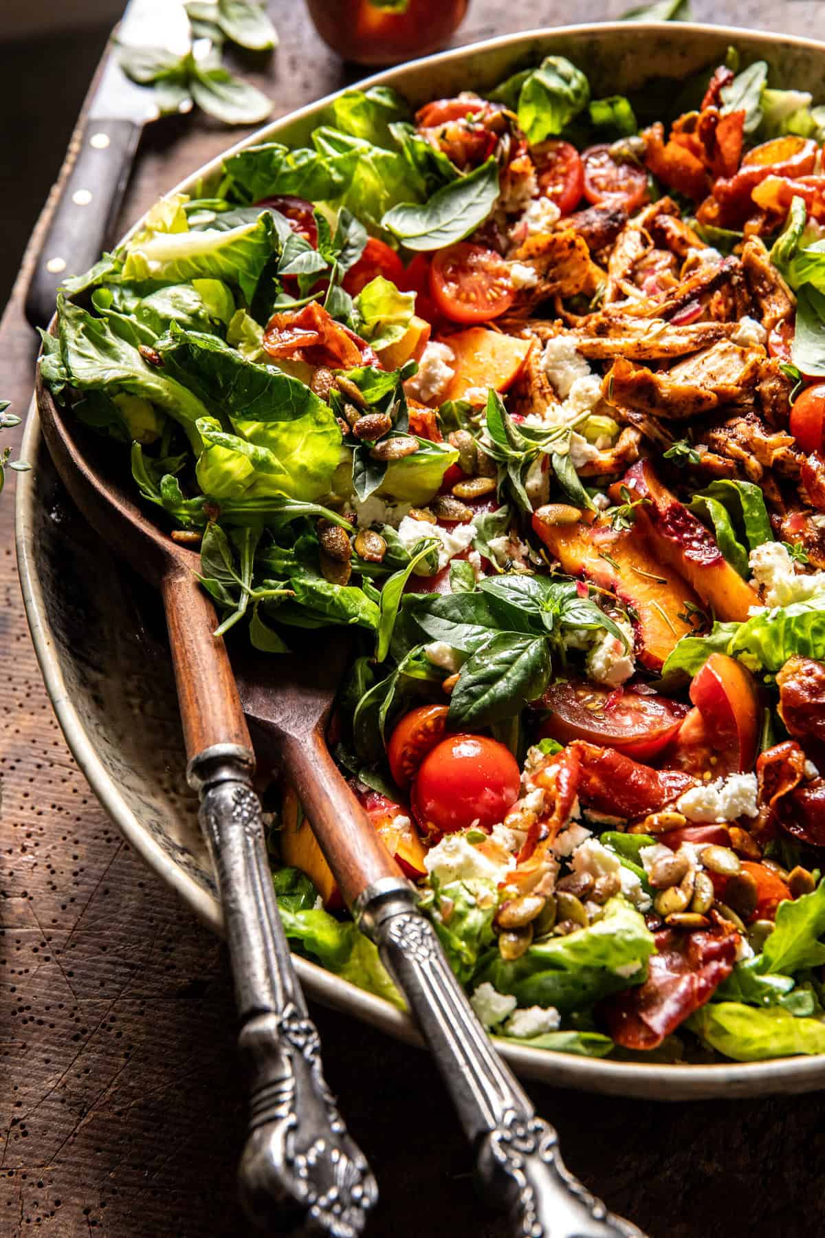 Tomato Peach Chicken Salad | halfbakedharvest.com
