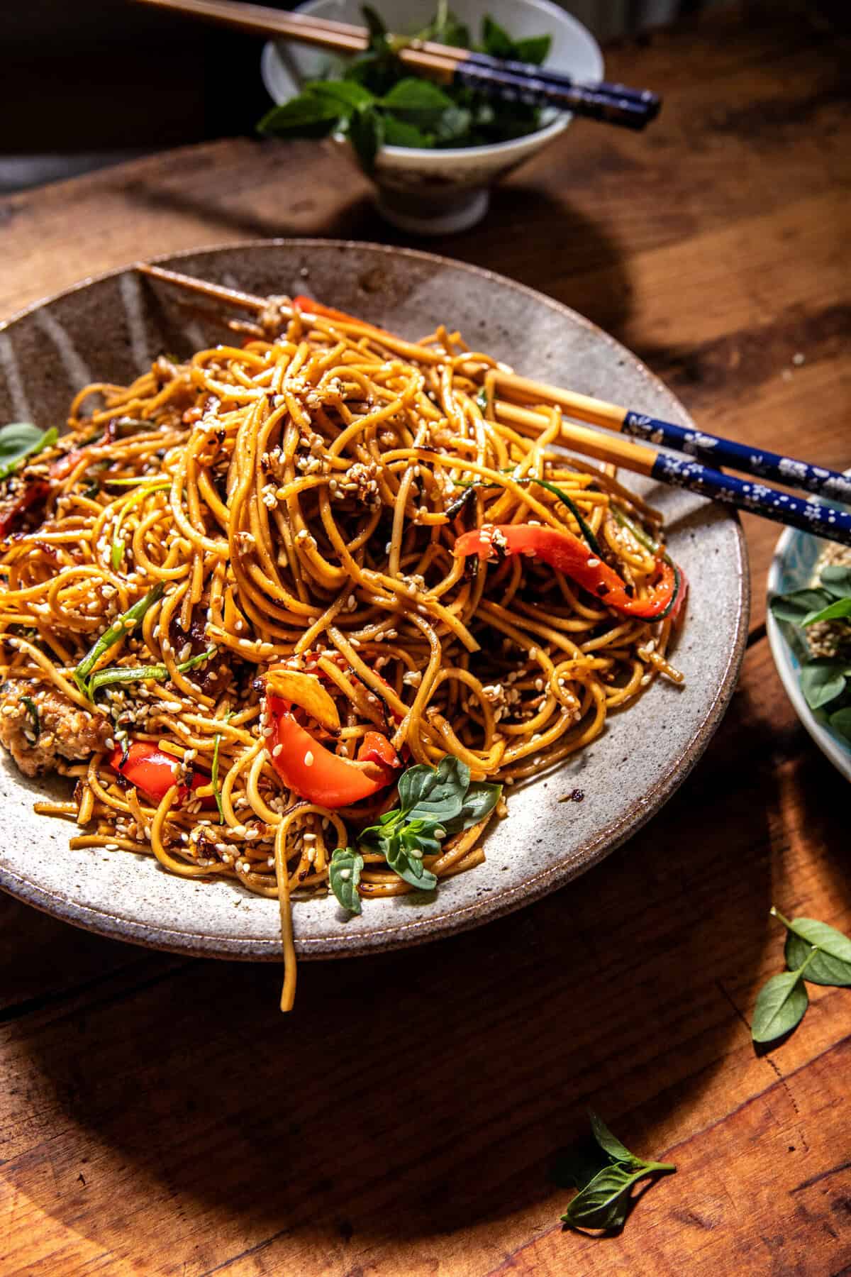 15 Minute Sesame Garlic Chicken Lo Mein | halfbakedharvest.com