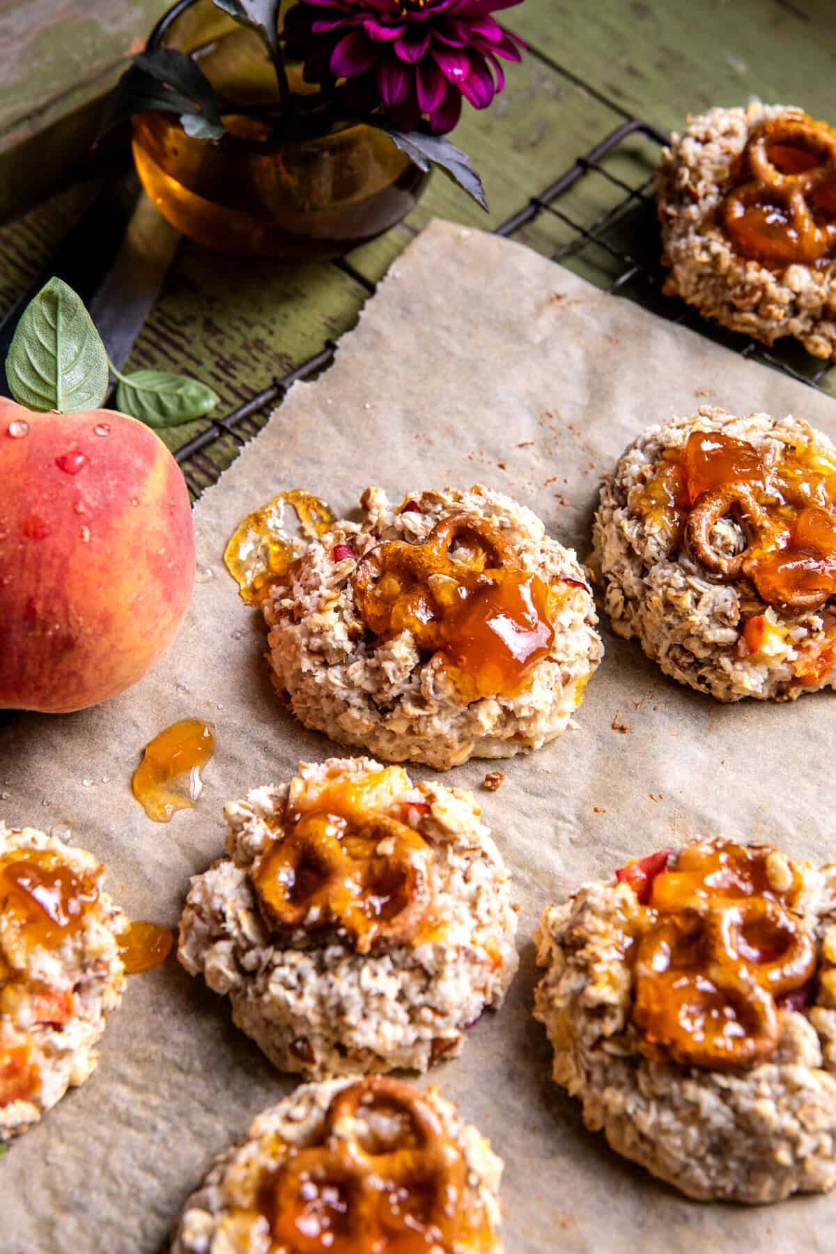6 Ingredient Peach Magic Cookies | halfbakedharvest.com