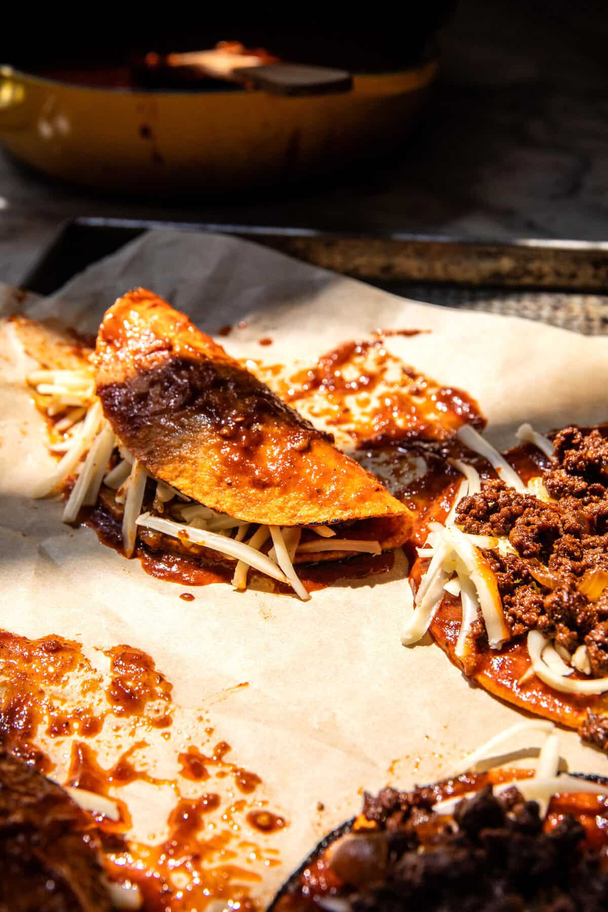 Baked Chipotle Beef and Melted Cheese Tacos | halfbakedharvest.com