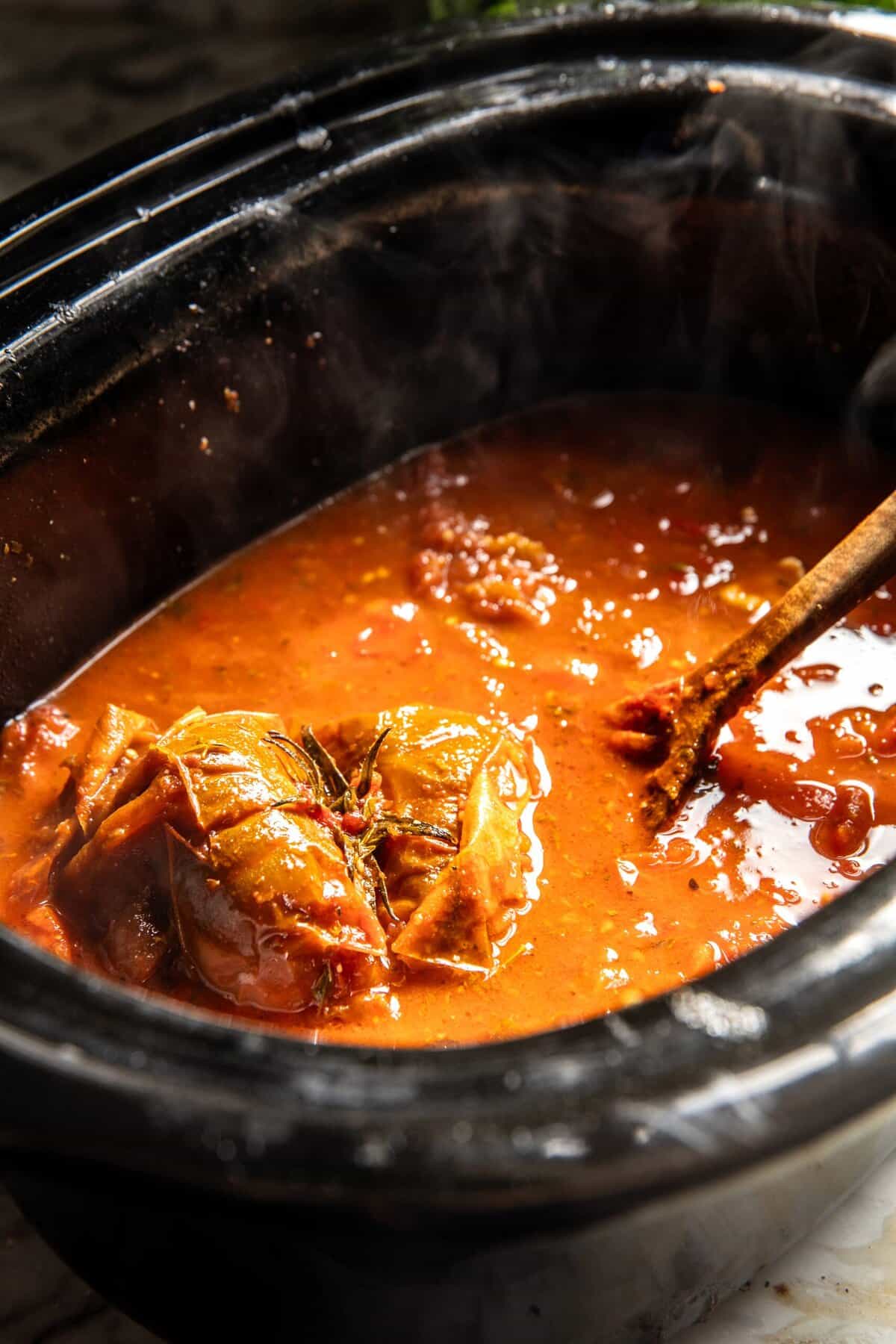 Crockpot Brown Butter Tomato and Ricotta Pasta | halfbakedharvest.com