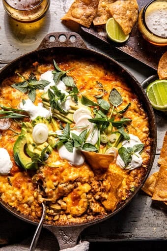 Skillet Mexican Tomatillo Chicken and Rice | halfbakedharvest.com