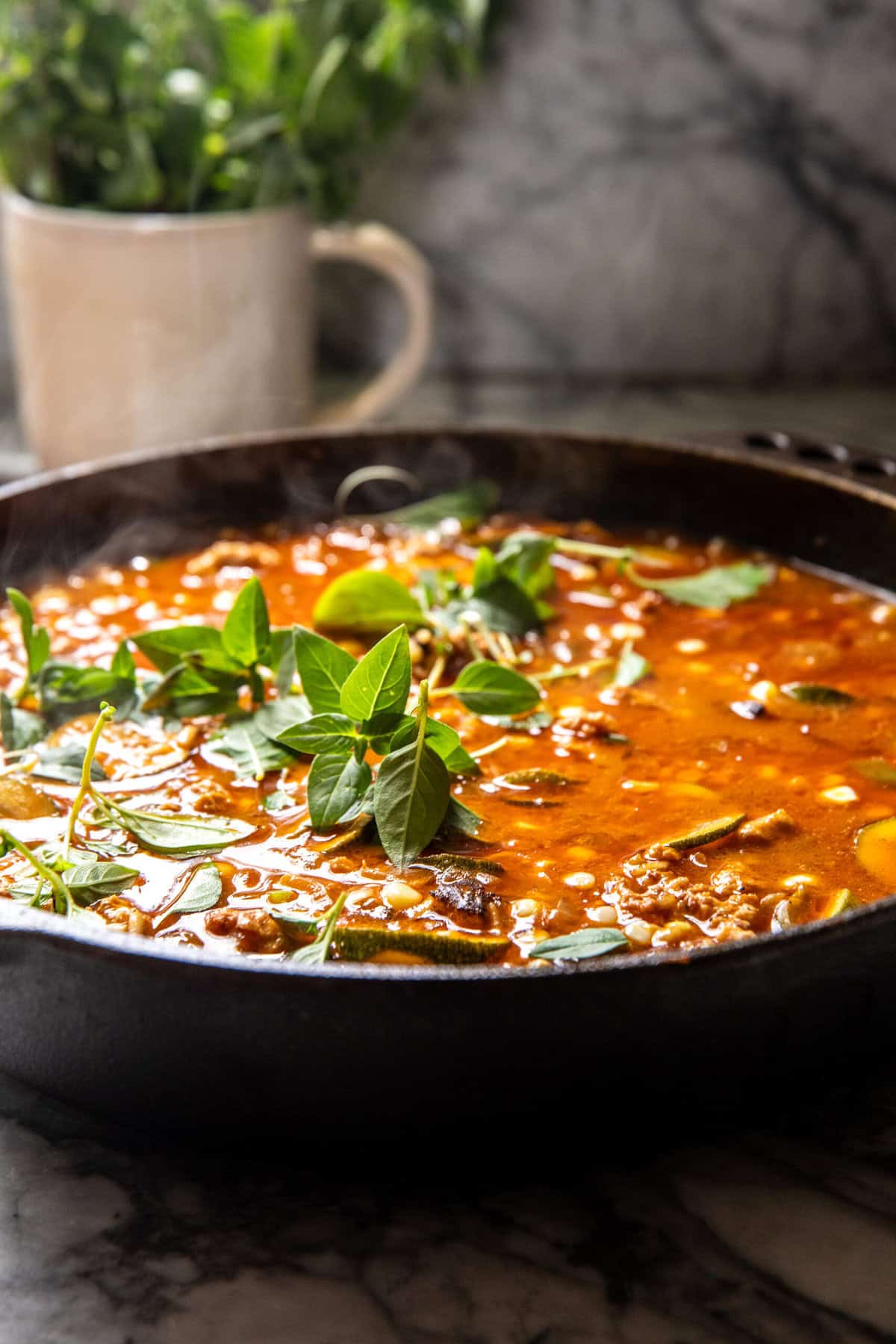Skillet Mexican Tomatillo Chicken and Rice | halfbakedharvest.com
