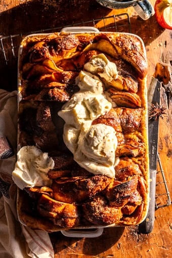 Baked Cinnamon Apple Butter French Toast | halfbakedharvest.com