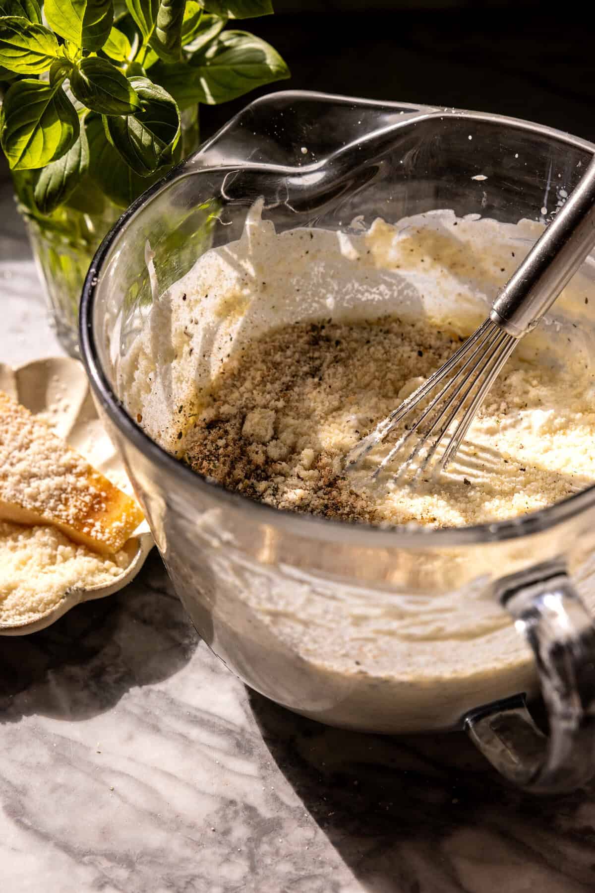 Dump and Bake Chicken Alfredo Noodle Casserole | halfbakedharvest.com