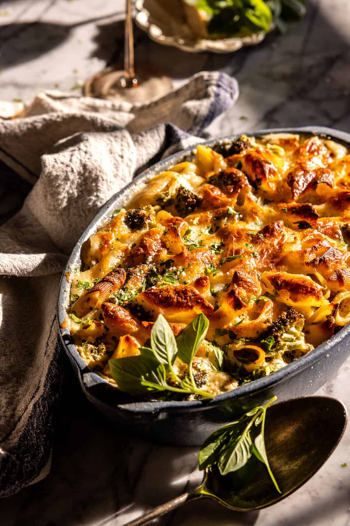 Dump and Bake Chicken Alfredo Noodle Casserole | halfbakedharvest.com