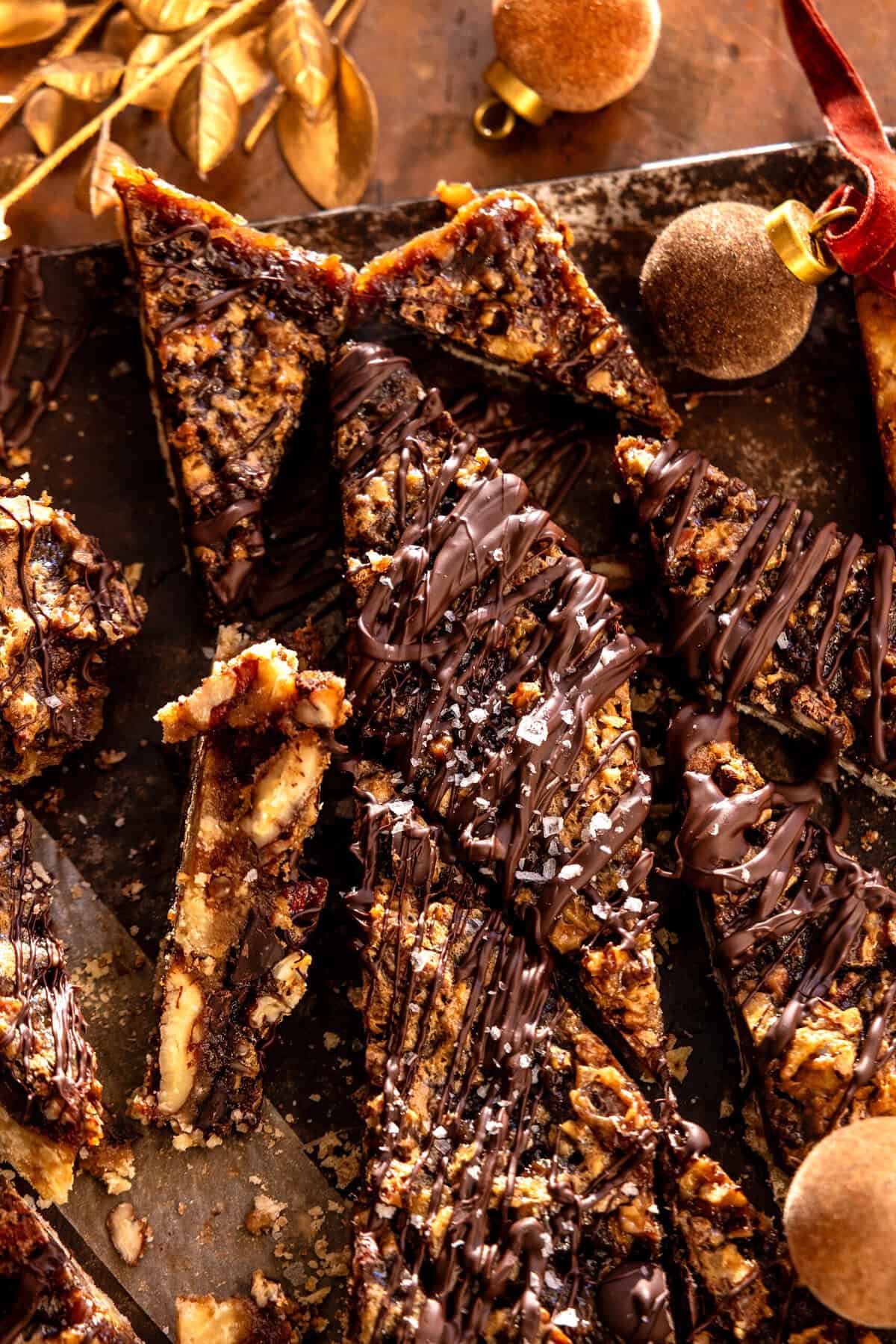 Gooey Salted Brown Sugar Maple Pecan Cookie Pie Bars | halfbakedharvest.com