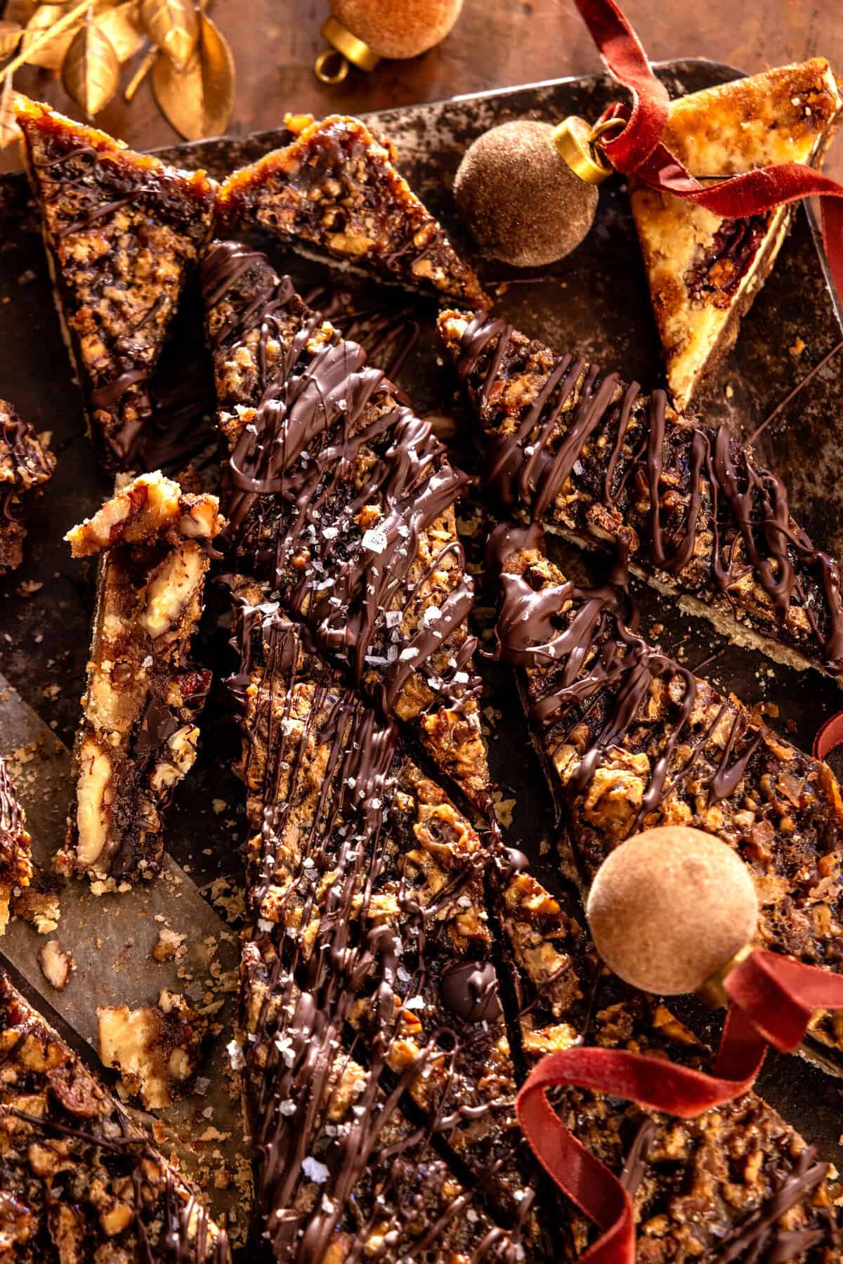 Gooey Salted Brown Sugar Maple Pecan Cookie Pie Bars | halfbakedharvest.com