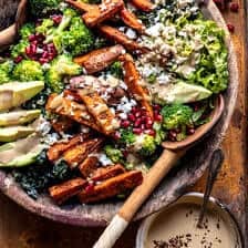 Mean Green Salad with Tahini Miso Dressing | halfbakedharvest.com