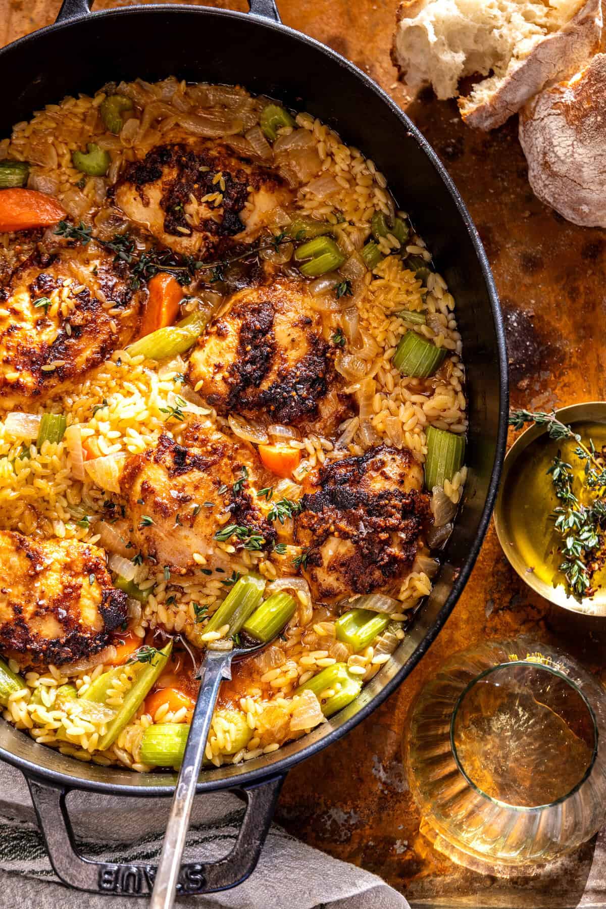 One Pot Mustard Chicken and Orzo | halfbakedharvest.com