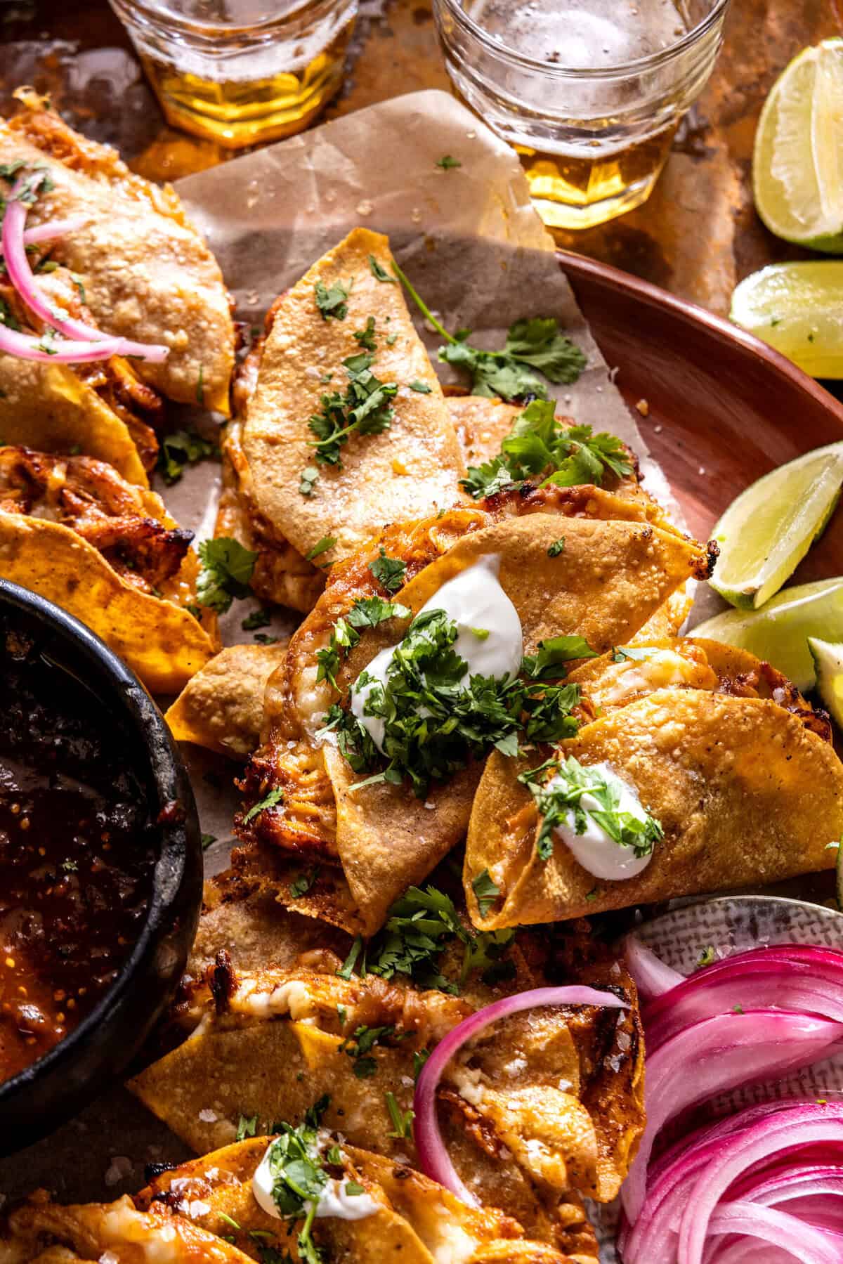 Crispy Mini Chipotle Chicken Tacos | halfbakedharvest.com