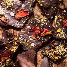 Dark Chocolate Banana Bark with Puffed Quinoa | halfbakedharvest.com