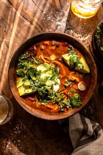 Healthy Cheddar Chicken Chili | halfbakedharvest.com