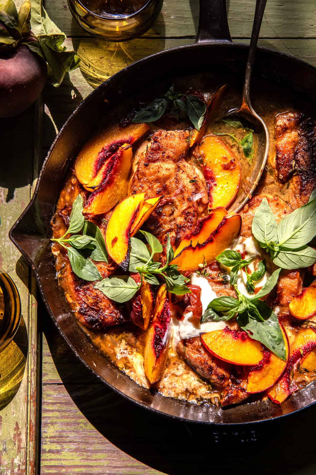 Skillet Peach Chicken with Marsala Pan Sauce | halfbakedharvest.com