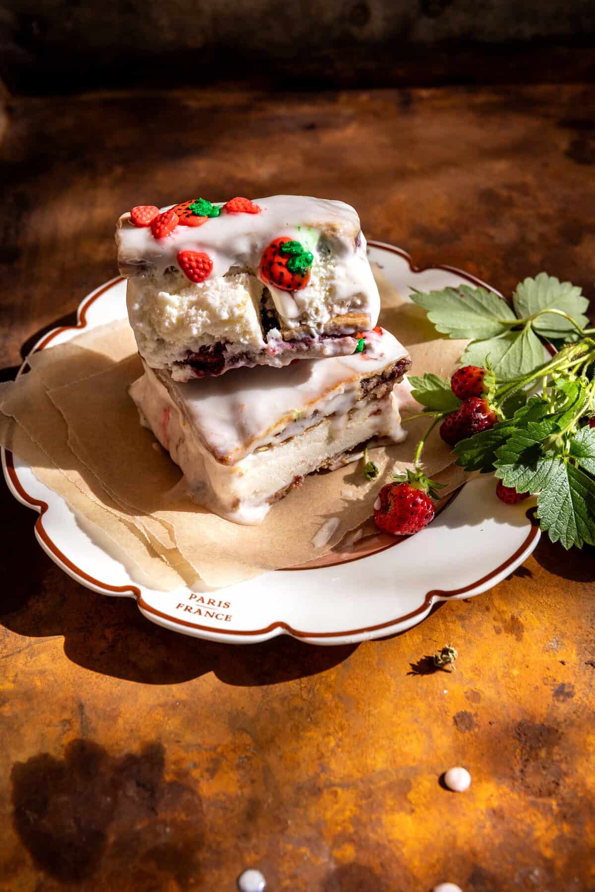 Strawberry Pop-Tart Ice Cream Sandwiches | halfabkedharvest.com