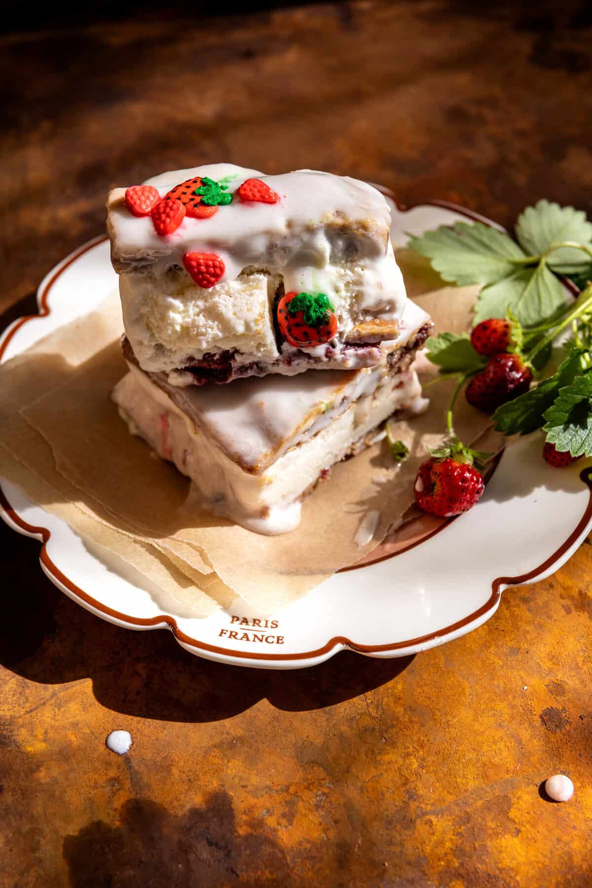 Strawberry Pop-Tart Ice Cream Sandwiches | halfabkedharvest.com