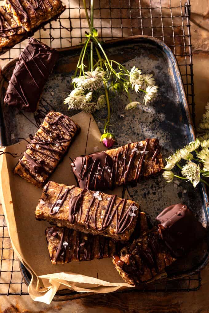 No Bake Chocolate Peanut Butter Cookie Bars | halfbakedharvest.com