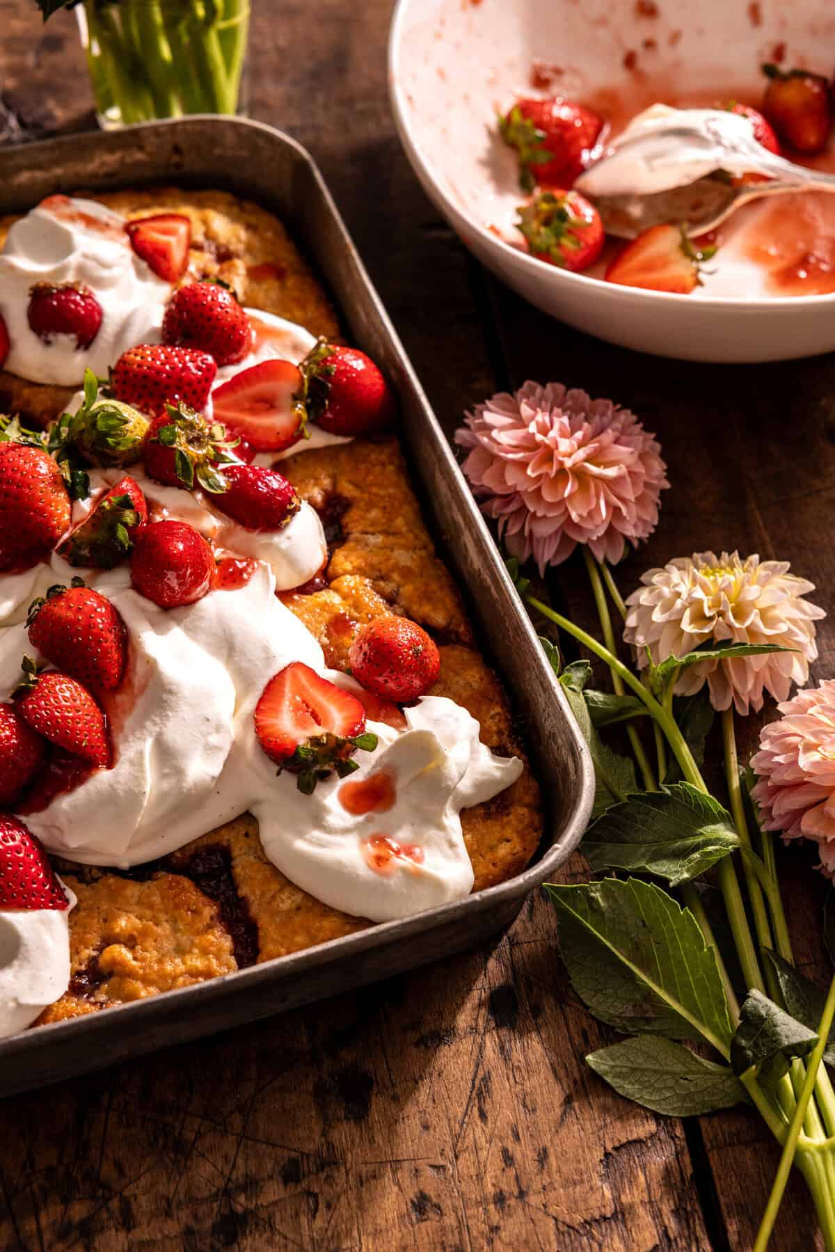 Strawberry Jam Shortcake Sheet Cake | halfbakedharvest.com