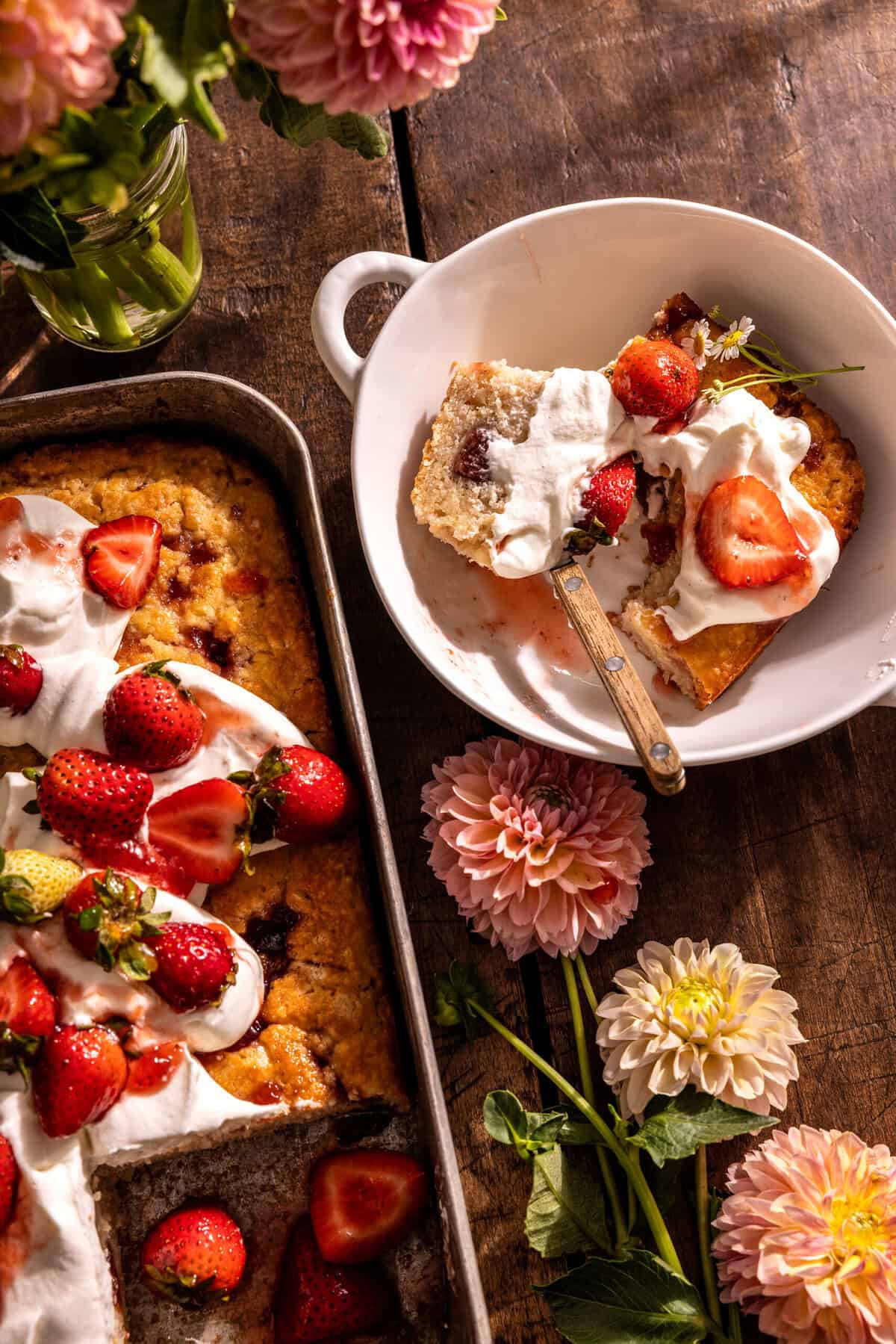 Strawberry Jam Shortcake Sheet Cake | halfbakedharvest.com